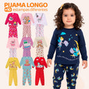Kit 4 Peças Pijama Infantil Menina Manga Comprida Tamanho 1 ao 10