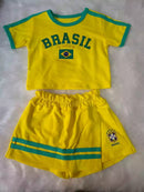 Conjunto Brasil Infantil Menina Copa do Mundo