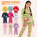 Kit 4 Peças Pijama Infantil Menina Manga Comprida Tamanho 1 ao 10