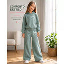 Conjunto Infantil Agasalho Moletom com Capuz e Calça Wide