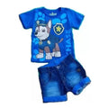 Conjunto Camiseta Patrulha Canina E Bermuda Jeans Infantil