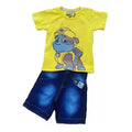 Conjunto Camiseta Patrulha Canina E Bermuda Jeans Infantil