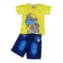 Conjunto Camiseta Patrulha Canina E Bermuda Jeans Infantil