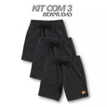 Kit com 3 Bermudas Infantis Masculinas com Bolsos | Moletom Leve 100% Algodão