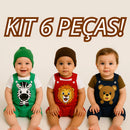 Kit 6 Peças Conjunto de Bebê tema Safari. Unissex