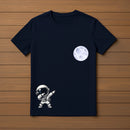 Camisa Astronauta Lua Camiseta Manga Curta Blusa Infantil Algodão